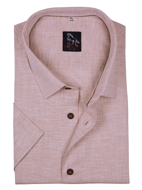  Koszula męska wizytowa elPasso – beżowa z delikatną strukturą