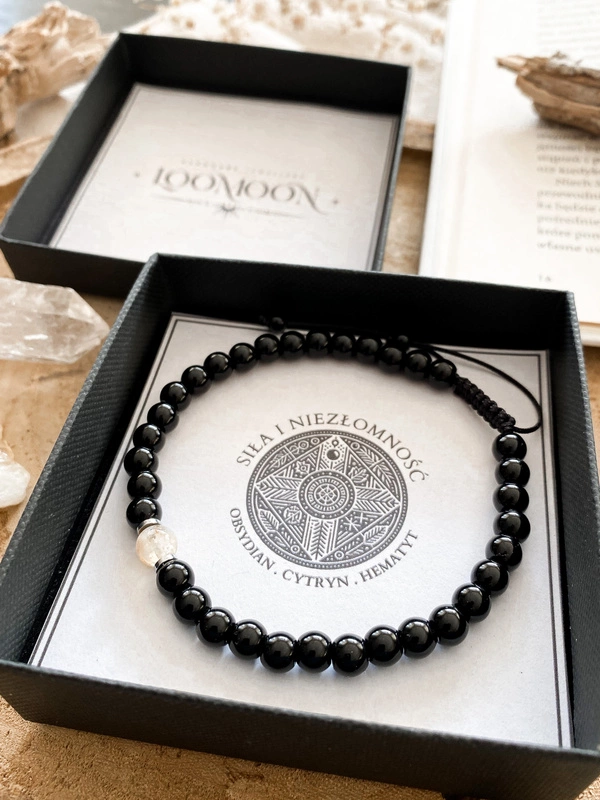 Bransoletka męska z naturalnych kamieni "SIŁA I NIE ZŁOMNOŚĆ"