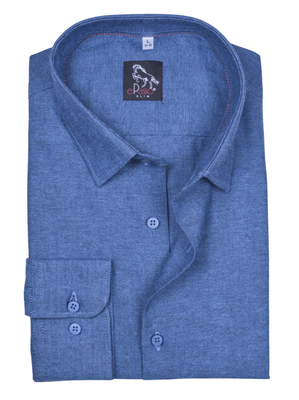  Koszula męska wizytowa elPasso – granatowa z delikatną strukturą