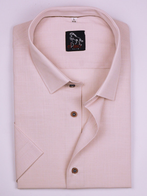  Koszula męska wizytowa elPasso – beżowa z delikatną strukturą