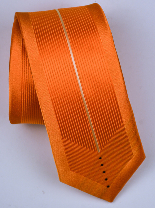 Krawat męski  pomarańczowy z połyskiem  