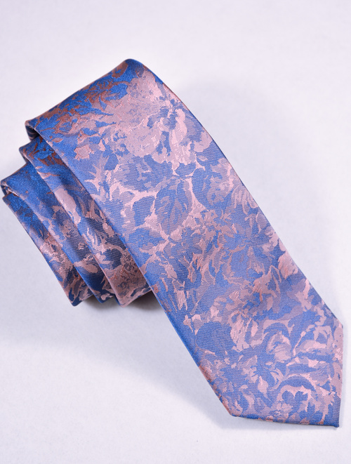 Kolorowy krawat fioletowo-rożowy paisley 