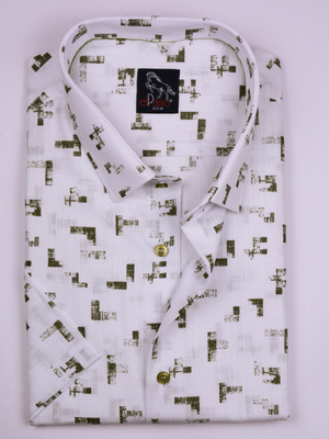  Koszula męska wizytowa elPasso – biała z delikatną strukturą z nadrukiem