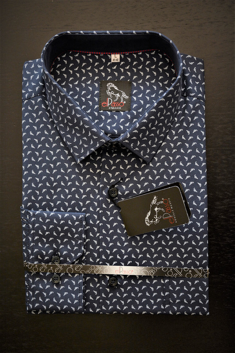 KOSZULA GRANATOWA z NADRUKIEM