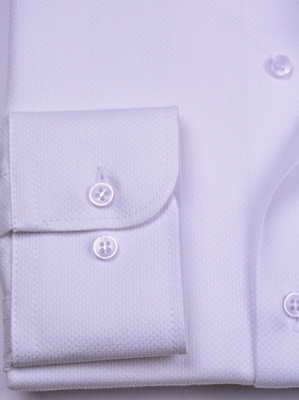 Koszula męska wizytowa biała mikrowzór gęsiej skórki