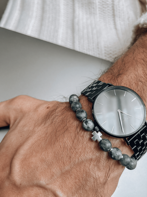 Bransoletka męska z kamieni naturalnych "NIEZŁOMNA HARMINIA"