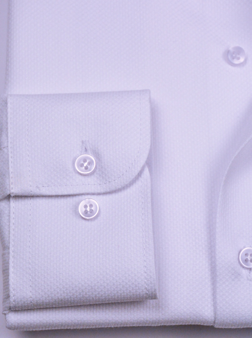 Koszula męska wizytowa biała mikrowzór gęsiej skórki