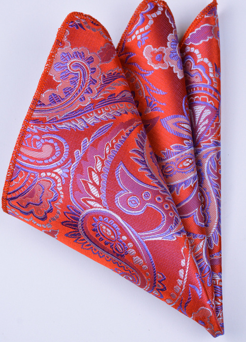 Czerwona poszetka wzór paisley