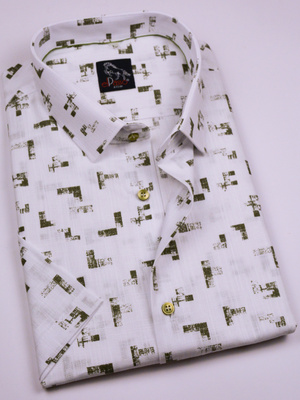  Koszula męska wizytowa elPasso – biała z delikatną strukturą z nadrukiem