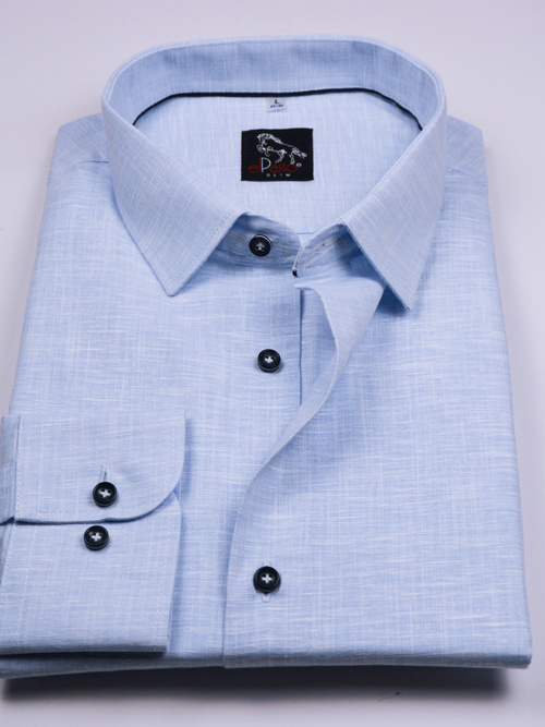 Elegancka wizytowa koszula męska, niebieska , długi rękaw