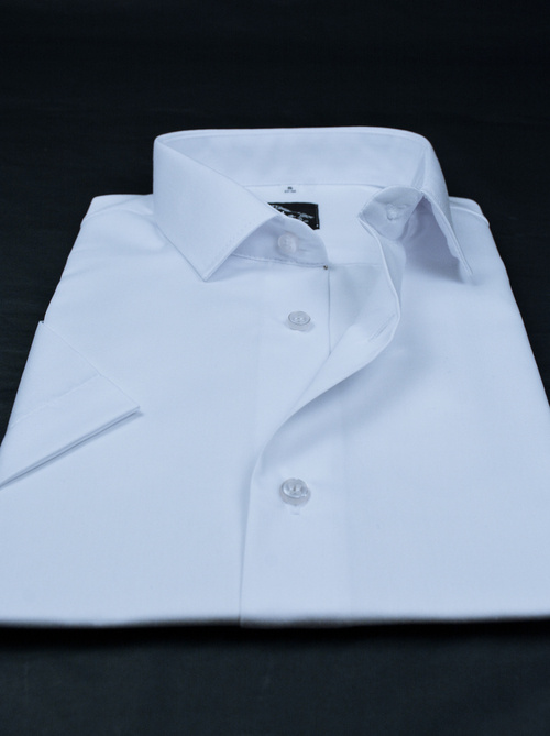  Elegancka koszula męska  wizytowa krótki rękaw w kolorze  białym